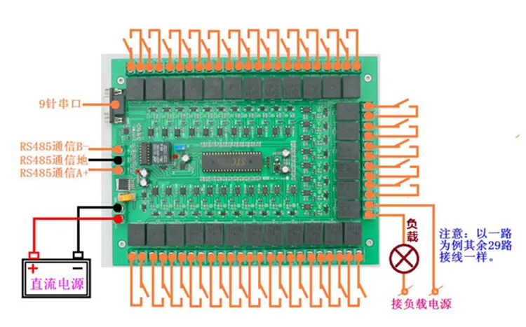 30 Road Stc12c5a60s2 Singlechip Программирование реле промышленного управления Rs485 rs232 панель управления