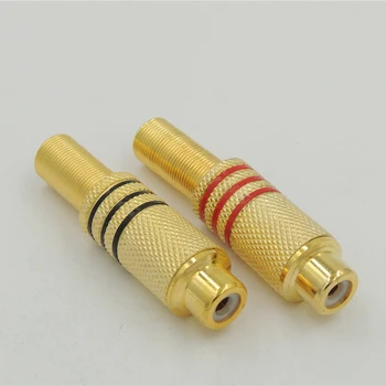 

20pcs Gold Plated RCA socket adapter jack Audio Female Connector with Spring