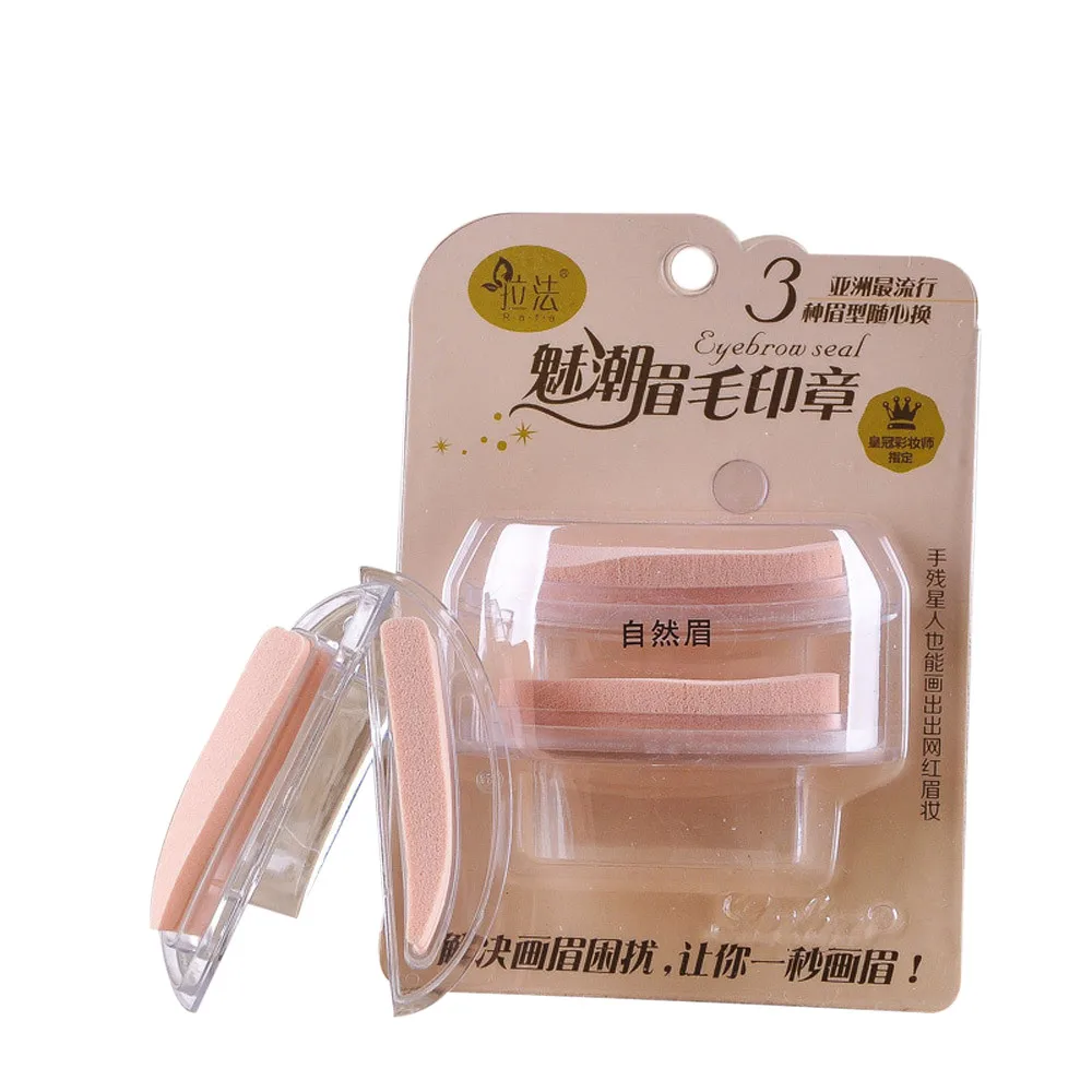 

1pc Fashion Eyebrow Template Stamp Sponge Stencils Eye Makeup Natural Brow Type Sponges makeup tools kit esponja maquiagem T