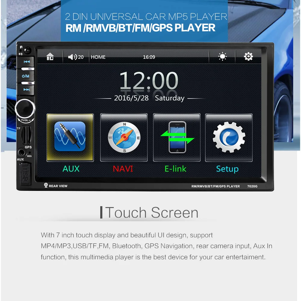 Excellent 7020G Car MP5 Player 7" Touch Screen In Dash Bluetooth Car Stereo Radio MP5 Player Support FM USB SD Aux Rear View Camera Input 0 Excellent 7020G Car MP5 Player 7" Touch Screen In Dash Bluetooth Car Stereo Radio MP5 Player Support FM USB SD Aux Rear View Camera Input 0