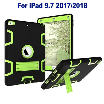 

Stand TPU Case For iPad 9.7 2017/2018 Cover Heavy Duty Hybrid Silicon Rugged Armor Shockproof Hard Case Cover For Apple iPad9.7