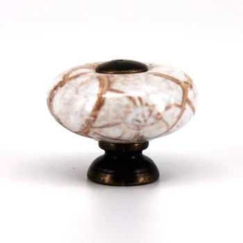 

10PCS DIA 32mm Round Marble crack Ceramic Cabinet Knob Cupboard Drawer Pull Handle/Great for Kitchen Bathroom Cabinets Shutters