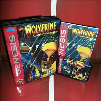 

Wolverine Adamantium Rage US Cover with box and manual For Sega Megadrive Genesis Video Game Console 16 bit MD card