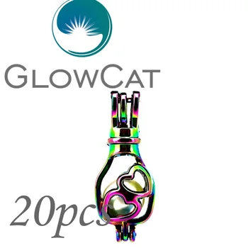 

20X CC539 Rainbow Color Wishing Drifting Bottle Beads Cage Jewelry Making Essential Oil Diffuser Stone Pearl Cage Locket Pendant