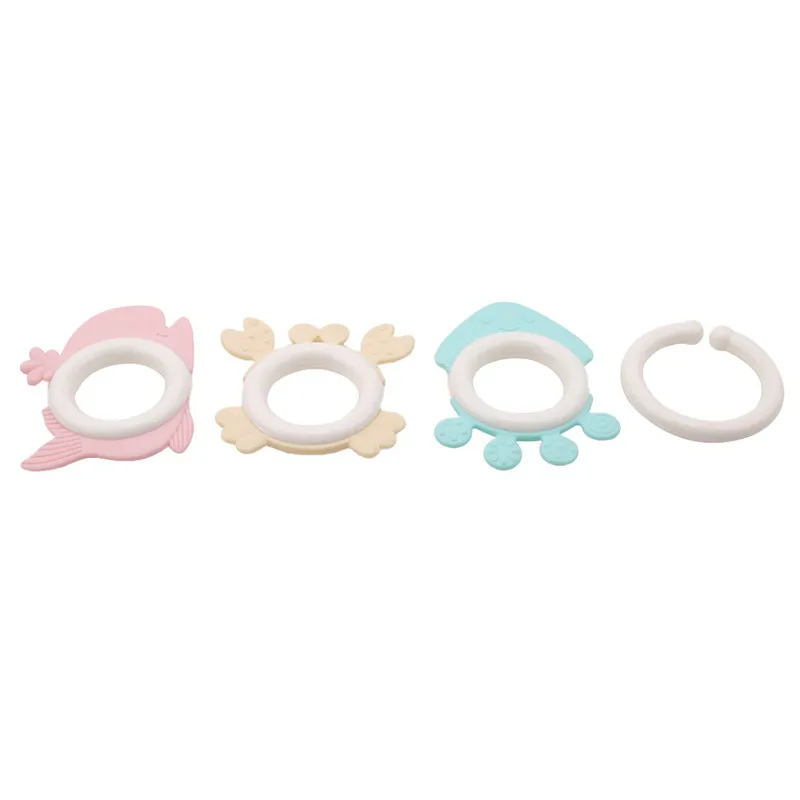 4pcs/set Baby Mitts Teething Mitten Glove fruit Marine life shape Teethers Toy Gifts Newborn Nursing Mittens Teether