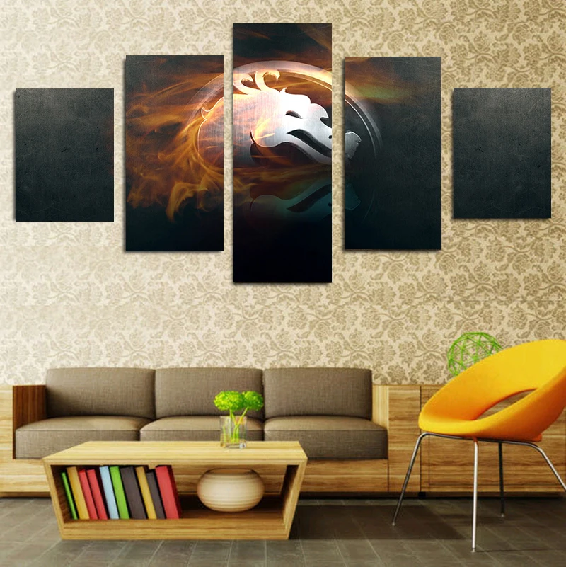 

Mortal Kombat Figure Sega Canvas Art Print Painting Poster Wall Pictures for Living Room Home Decoration Decor No Frame 5 Piece