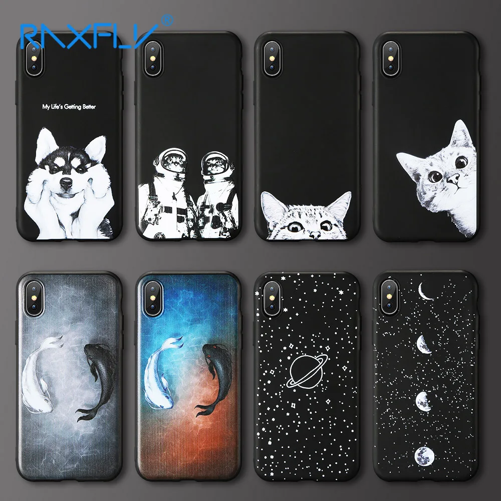 Мягкий ТПУ чехол RAXFLY для Xiao mi Red Note 7 6 5 Pro 4X6 6A с рисунком кошки собаки телефона Xiaomi 9