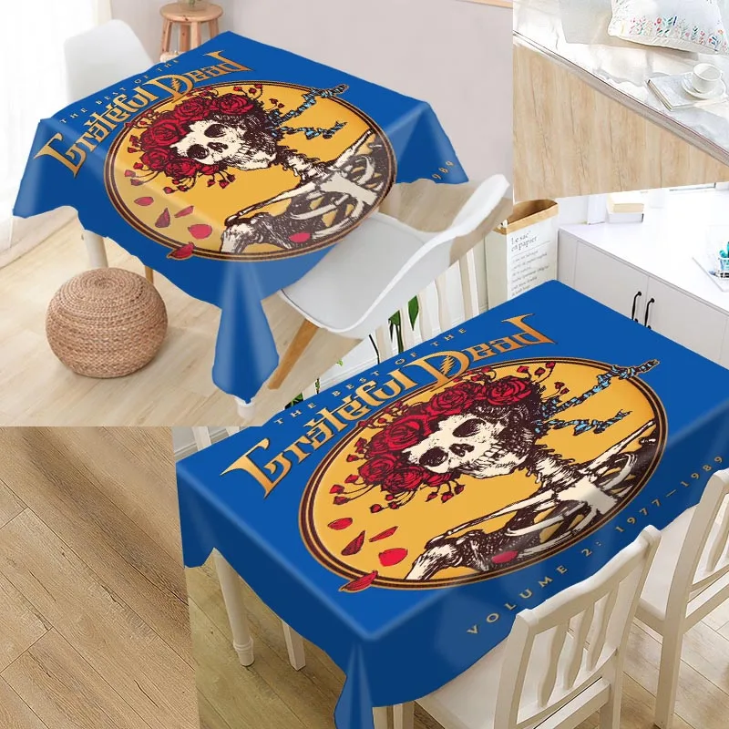 Пользовательские Grateful Dead Скатерти Оксфорд прямоугольный Водонепроницаемый Oilproof покрытие стола свадьба скатерть# Q00JK