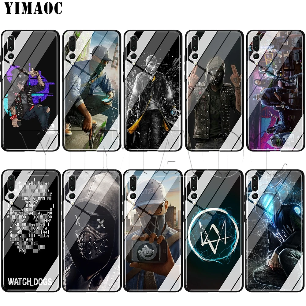 YIMAOC Watch Dogs ключ стеклянный чехол для Huawei Honor Mate 7A 8X 9 P10 P20 P30 Y6 Y9 P smart lite Pro 2018 2019 |