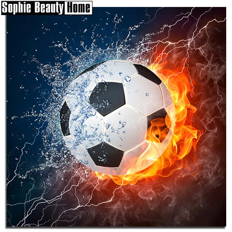 DIY 5D Diamond Mosaic Sport Football Handmade Diamond Painting Cross