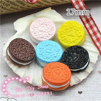

resin Oreo Cookies flat back dessert food cabochon crafts for decoration17mm