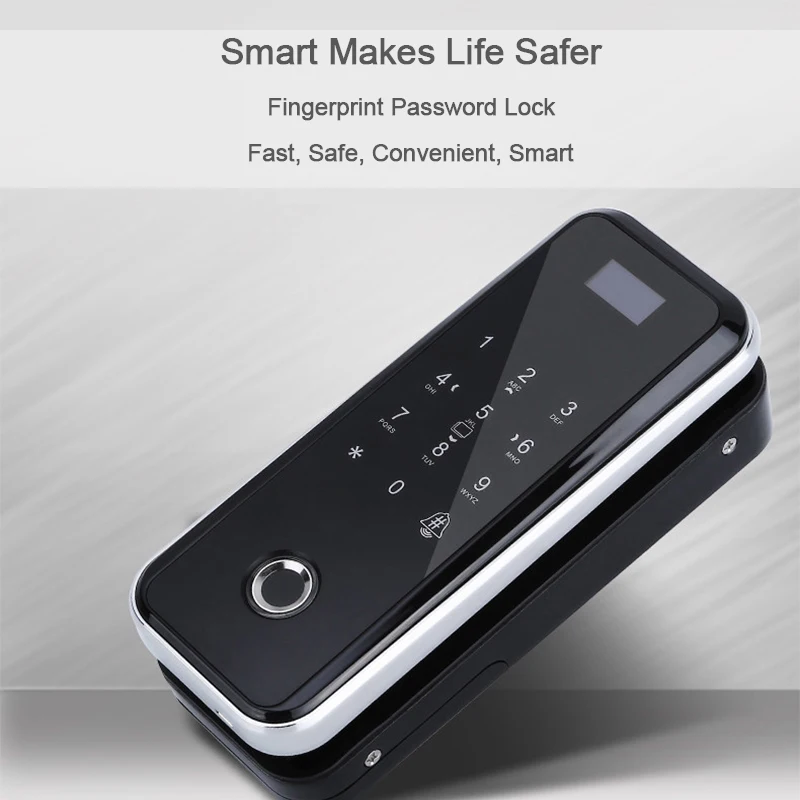 Eseye Fingerprint Lock Wood Glass Doors Keyless For Office and Homes Anti-theft Smart Card Biometric Door Lock Glass Door Lock  
