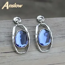 Anslow Vintage Punk Fashion Crystal Earring Sieraden Accessoires Crystal Rhinestone Oorbellen Voor Vrouwen Vrouwelijke Vriend LOW0124AE(China)
