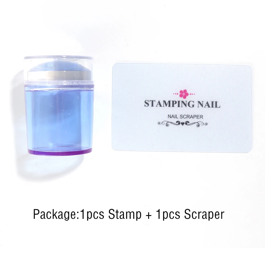 1 Set Stamping Plates Nail Art Stamper Scraper Jelly Silicone Template Polish Printing Tool Blue Red Purple Manicure Tips BE1031 (11)