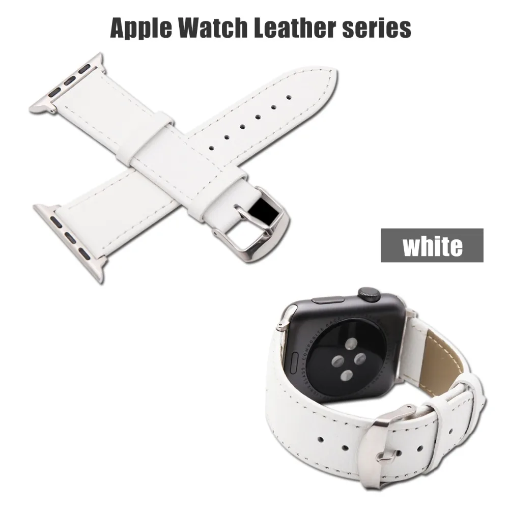 BUMVOR Hot Sell Leather Watchband for Apple Watch Band Series 4 3/2/1 Sport Bracelet 42/44 mm 38/40mm Strap For iwatch 4 Band