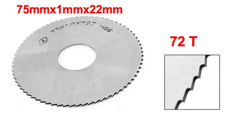 Серебряный тон HSS 75 мм Диаметр 1 мм Толщина 72 Зубы круговой Измельчители Пилы 2 шт