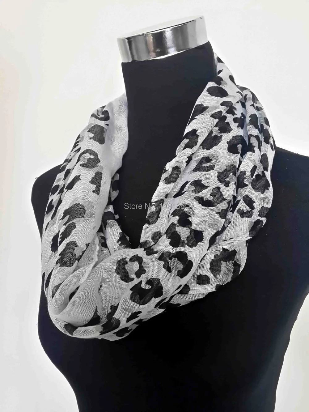 

Leopard Polka Dot Print Infinity Scarf Snood Cowl Loop Women's Party Event Accessories Gift for Her, Free Shipping