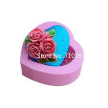 3D с принтом «сердце», «Любовь силиконовая форма в виде розы fondant(сахарная) формы торта мыло формы шоколада для кухни форма для выпечки прессформы C003