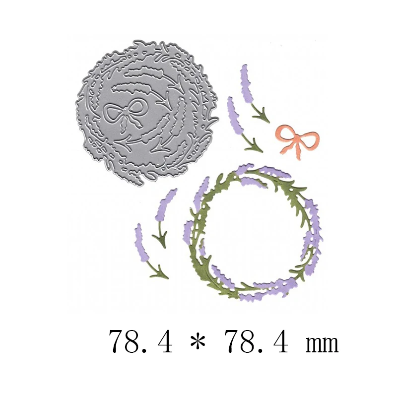 Металлический трафарет в форме венка круга цветов растений для скрапбукинга