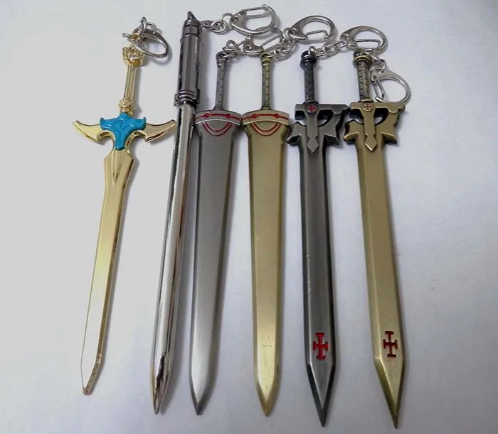 Оптовый Меч Art Online SAO Kirigaya Kazuto Kirito yki Asuna брелок для косплея черный ключей кукла