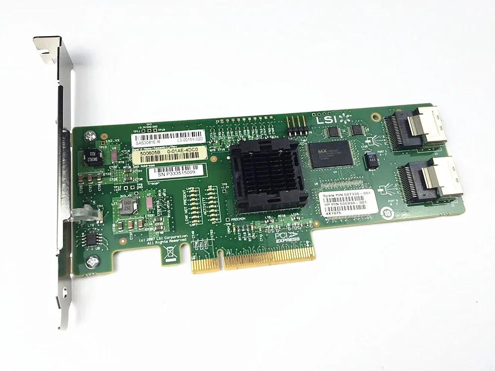 RaidStorage Avago LSI SAS 3081E-R 585930-001 587330-001 8 портов HBA JBOD SFF8087 MiniSAS 3 ГБ PCI-E X8 карта контроллера |