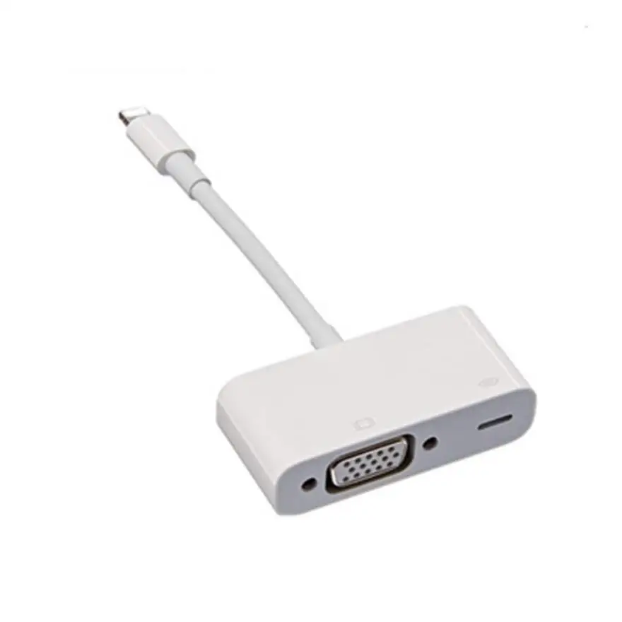 Goedkoop Video Audio Converter 1080 p HD Converters voor Verlichting naar VGA Jack Audio Converter Adapter voor iphone 5s 6 6s 7 8 X ipad ipod