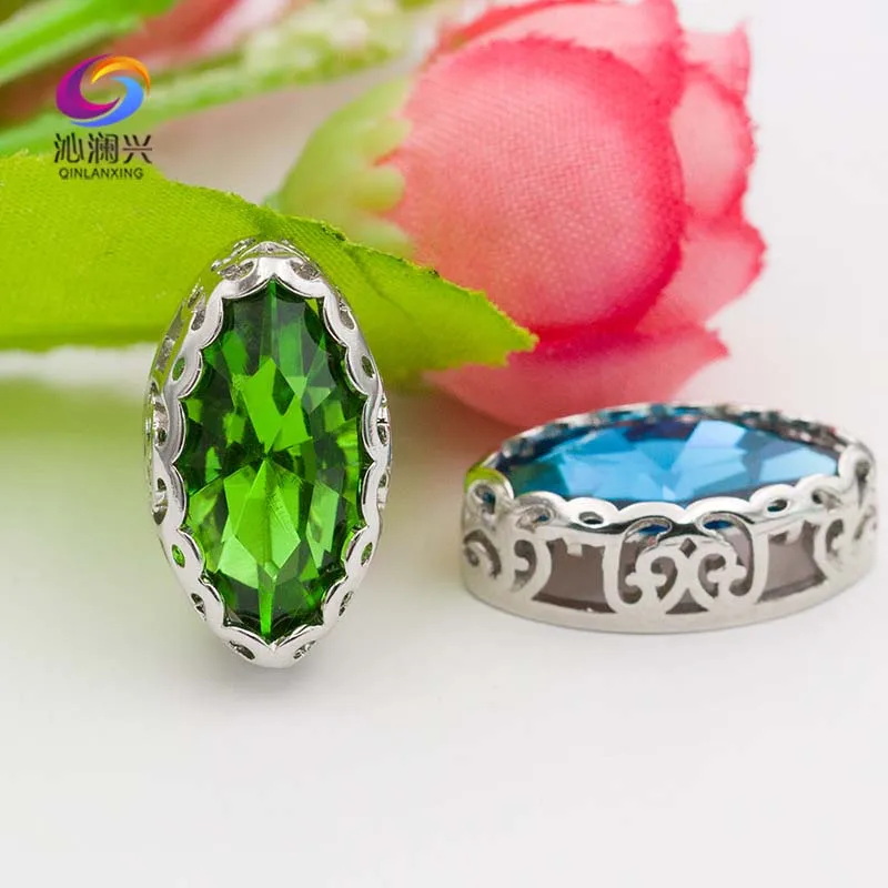 

7x15mm Eye shape Super beauty glass crystal rhinestones,Bird's nest shape base sew on stones for top grade jewelry accessories
