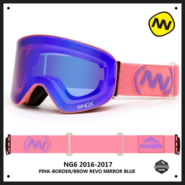 Nandn профессиональные лыжные очки Анти-туман двойные линзы UV400 Для мужчин Лыжный Спорт очки с разметкой маска Сноубординг снег, очки, для езды - Цвет: 5