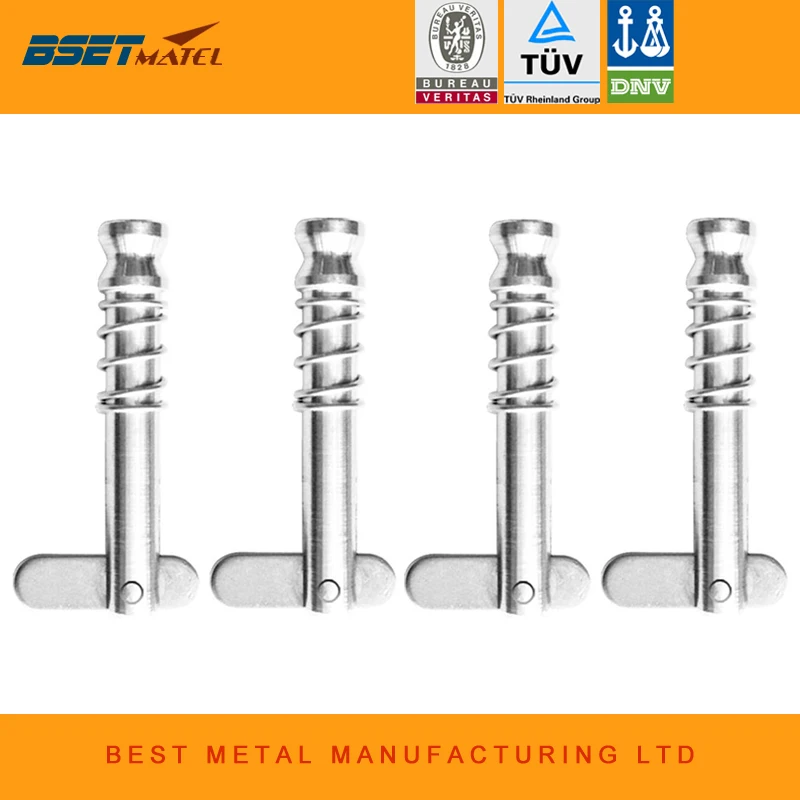 

4PCS BSET MATEL 6.3*42mm 1/4 inch Quick Release Pin for Boat Bimini Top Deck Hinge Marine Stainless Steel 316