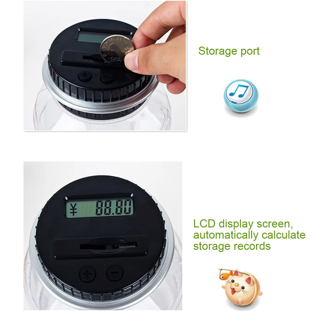 Electronic Digital Counting Coin Bank Money Saving Box LCD Display Counter Piggy Bank 66CY