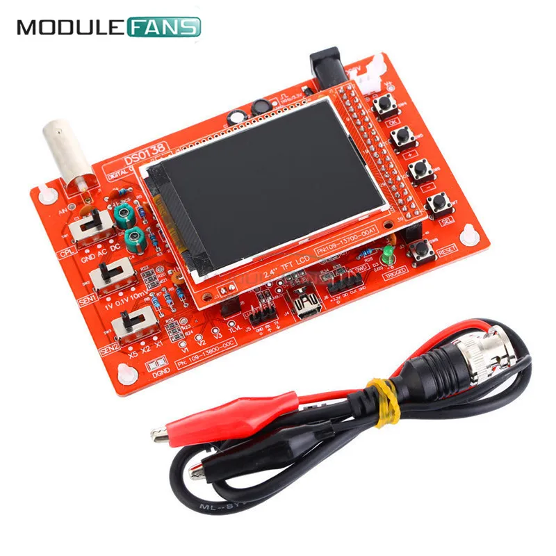 

1Set DSO138 2.4" TFT Digital Oscilloscope Assembled SMD Soldered Oscilloscope Parts 1Msps With Matching Wire