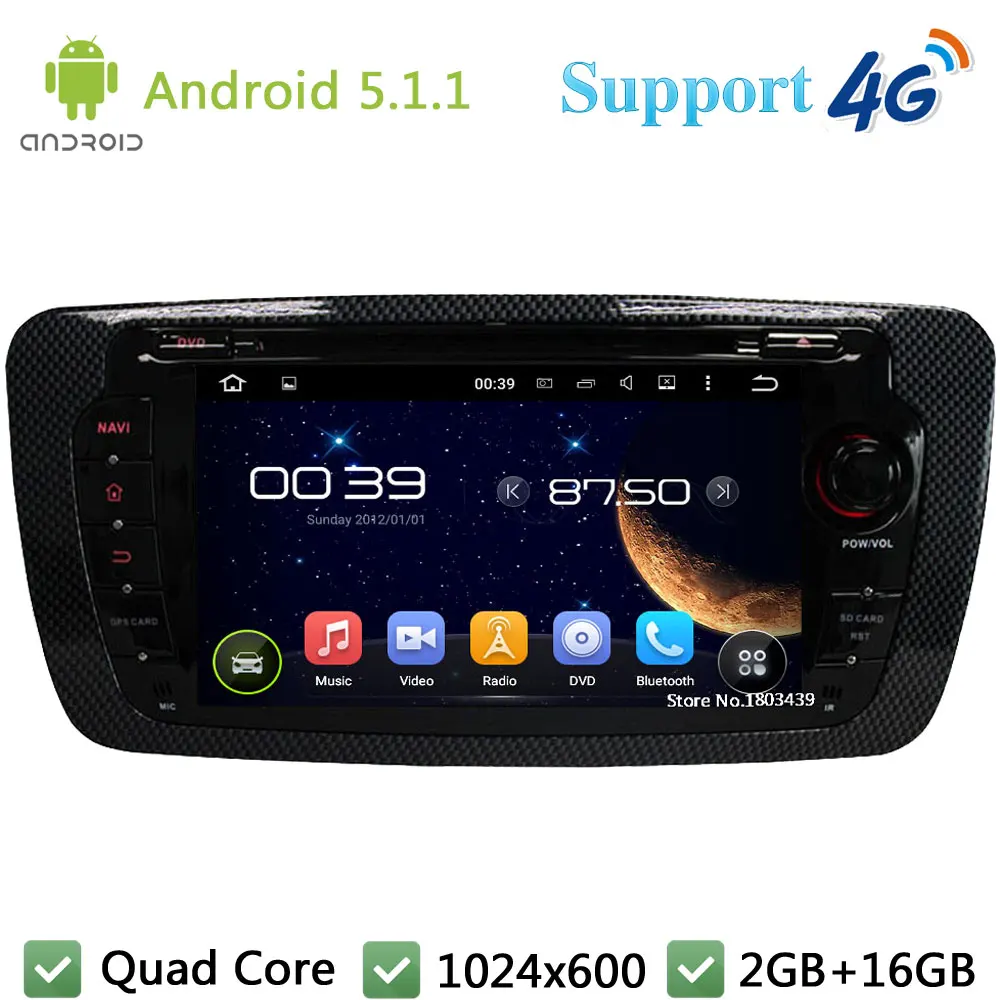 Quad Core 7 1024 600 2DIN Android 5 1 1 Car DVD Player font b Radio