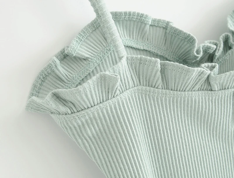 yellow bodysuit Women Ruffle Detail Rib Cami Bodysuit black corset bodysuit