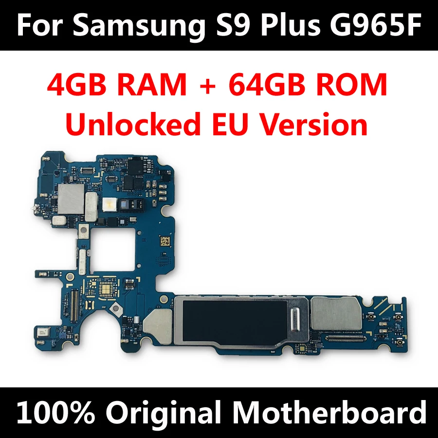 

New Arrival Great Motherboard For Samsung S9 Plus G965F G965U 64GB MainBoard Factory Unlock With Chips IMEI OS Logic Board