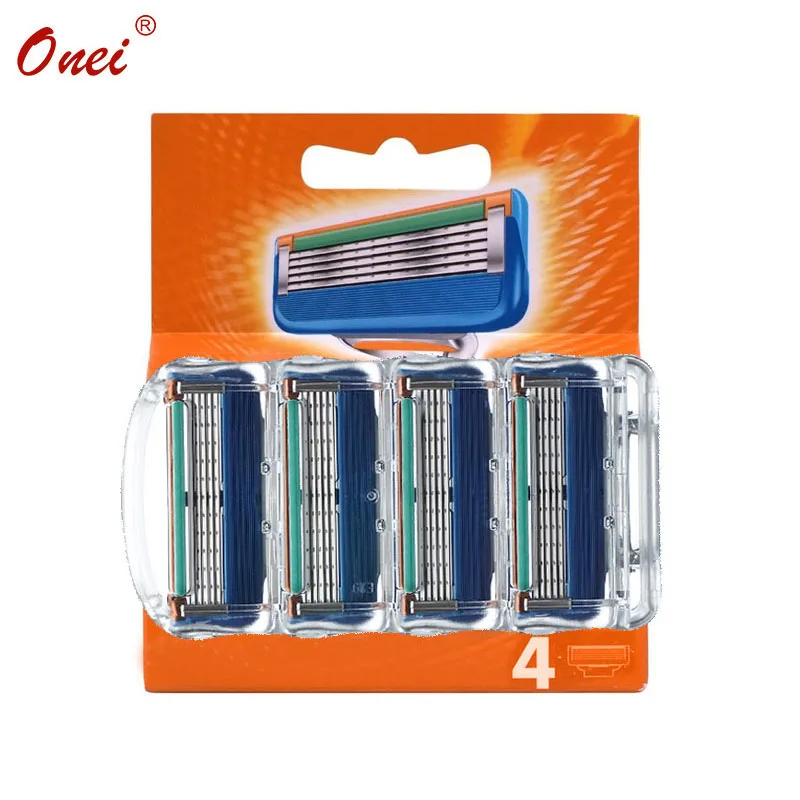 Onei Brand 4pcs/lot Razor Blade For Men Shaving Blades Safety Blades Cassette Shaver Suit For Gillette Fusion proglide Onei Brand 4pcs/lot Razor Blade For Men Shaving Blades Safety Blades Cassette Shaver Suit For Gillette Fusion proglide