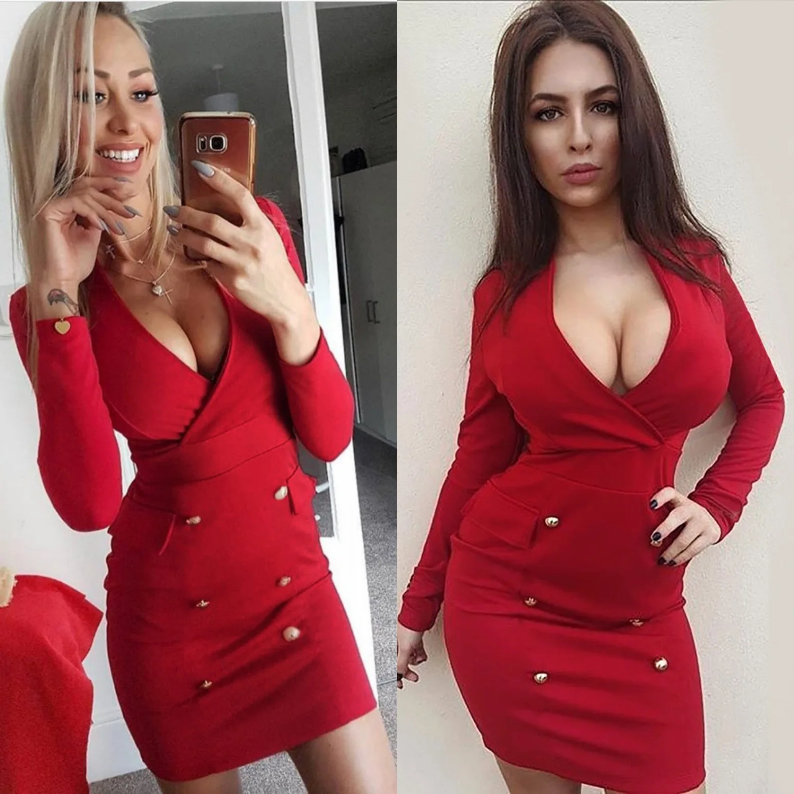 

2019 mama style new arrival v-neck solid new dress above knee Mini button pockets sheath slim sexy comfortable female dress