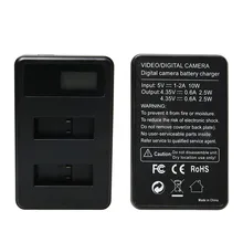 LCD Dual USB Battery Charger For Gopro Hero 5 Action Camera