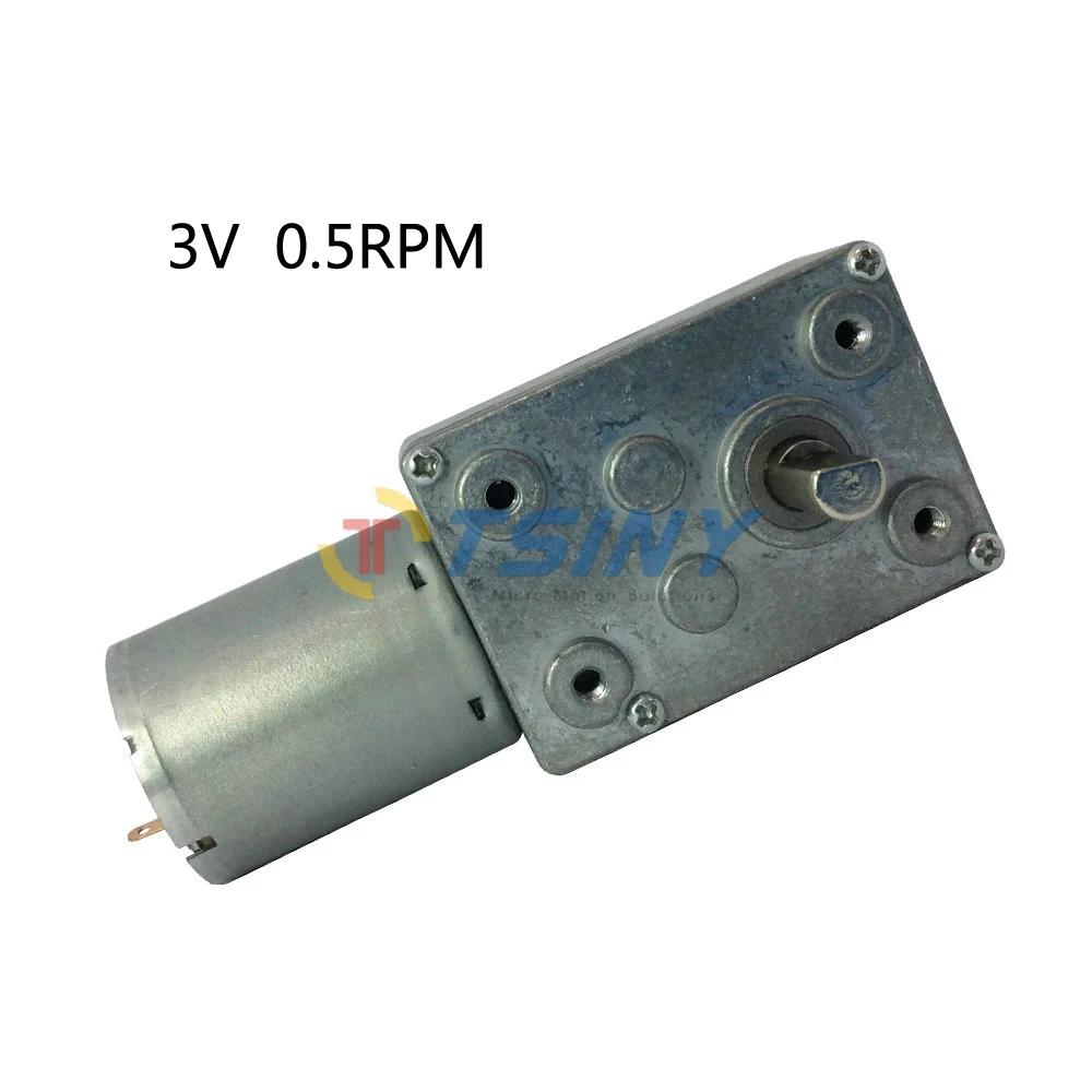 

3v DC Worm Gear Motor Variable Speed 12vdc Gearmotor Low Speed 0.5RPM