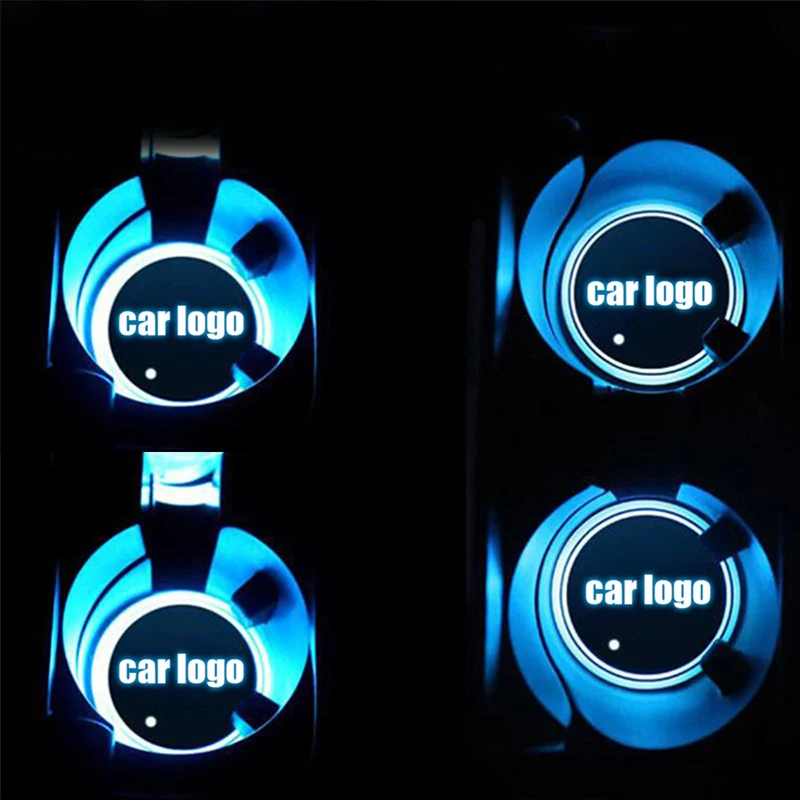 Логотип знак автомобиля Led блестящий стакана воды Pad Groove люминесцентные