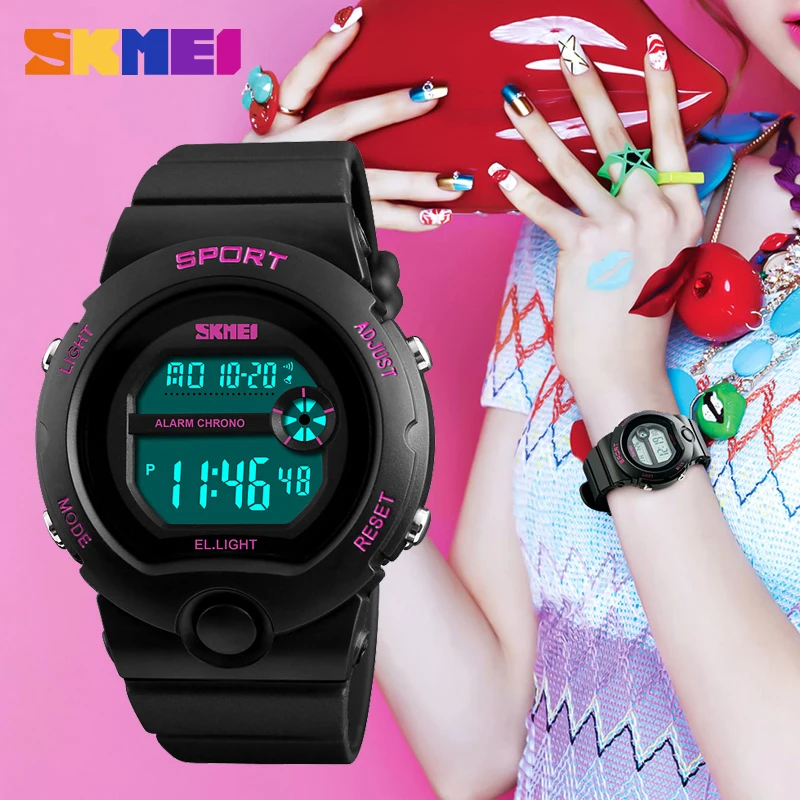 

SKMEI Digital Women Watches Waterproof Sport Wristwatch Fashion Ladies Lady Watch for Woman Clock Relogio Feminino Montre Femme