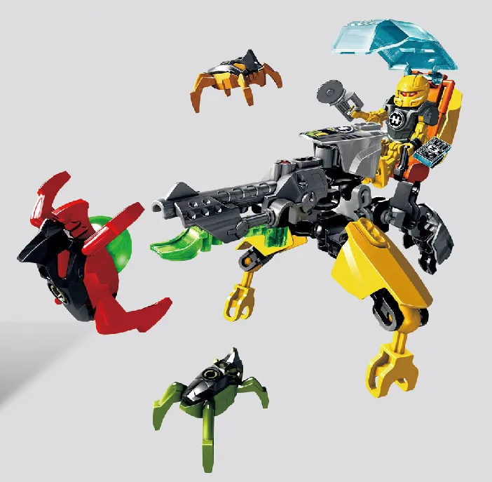 99pcs 2in1 Hero Factory Star Soldier Jaw Beast Vs Stromer/evo Walker Building Block Compatible Legoings 44015 44016 Brick Toy