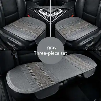 

3PCS/Set Universal Comfortable Bamboo charcoal flax Car Seat Cushion Front Back Seat Covers Auto Chair Pad Mat Car Supplies