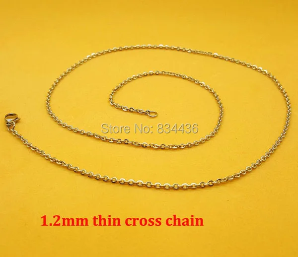 

Free Shipping most thin chain 1.2mm cross chain 316L stainless steel silver tone small necklaces fashion womens jewelry 50pcs