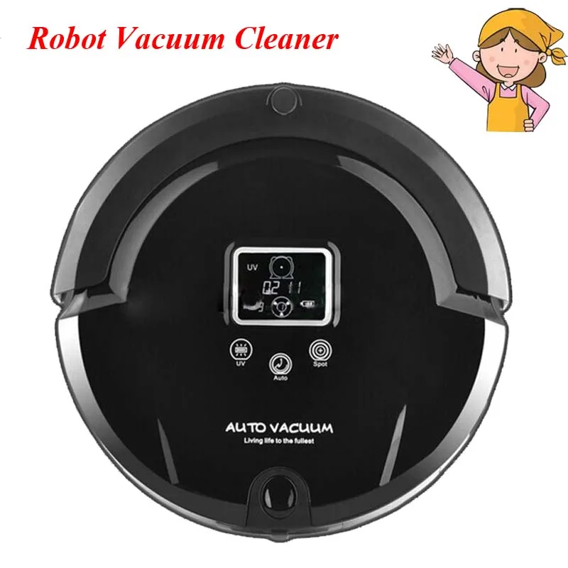 1pc Robot Vacuum Cleaner with LCD Touch Screen Home Ultra Fine Air