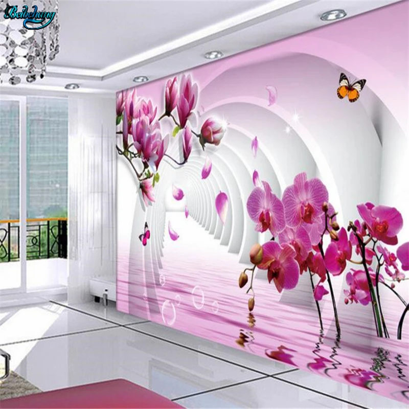 Большой индивидуальный beibehang Магнолия 3D ТВ гостиная спальня фон домашний декор