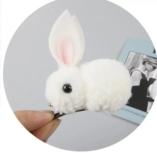 Распродажа, корейский милый детский головной убор с кроликом, Детские вечерние повязки на голову, повязка на голову для девочек, плюшевая повязка для волос, аксессуары - Цвет: clip rabbit 1