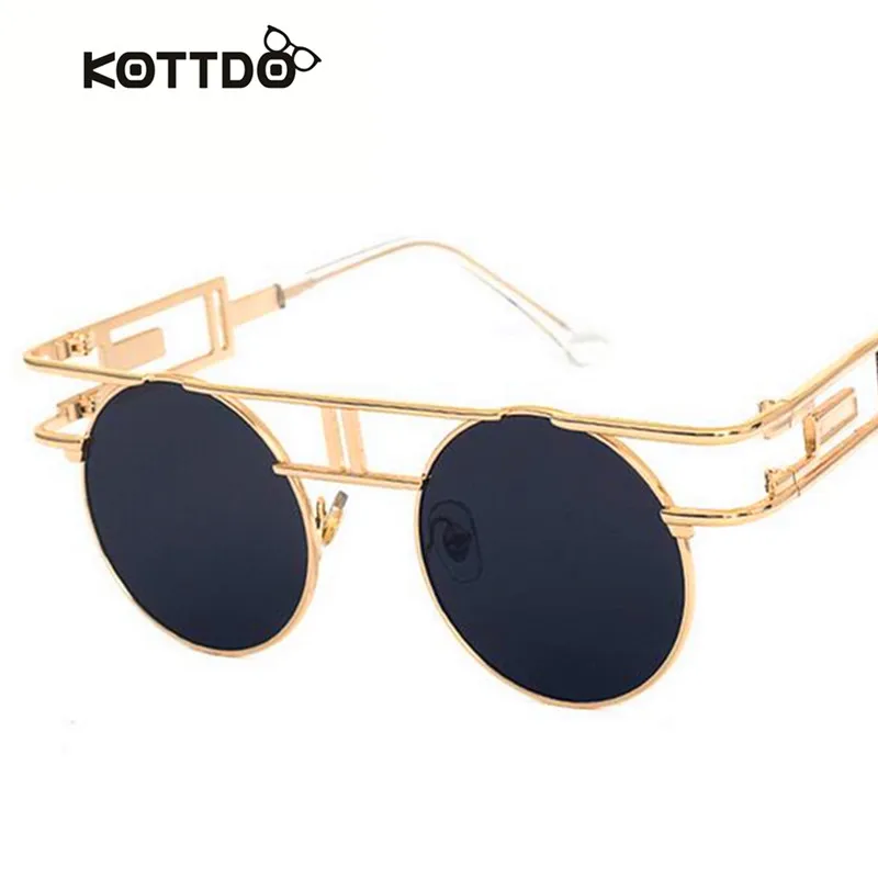 

KOTTDO Fashion VINtage Round Sunglasses Women Men Brand Design Retro Hip Hop Versae Shade UV400 Sun Glasses oculos masculino