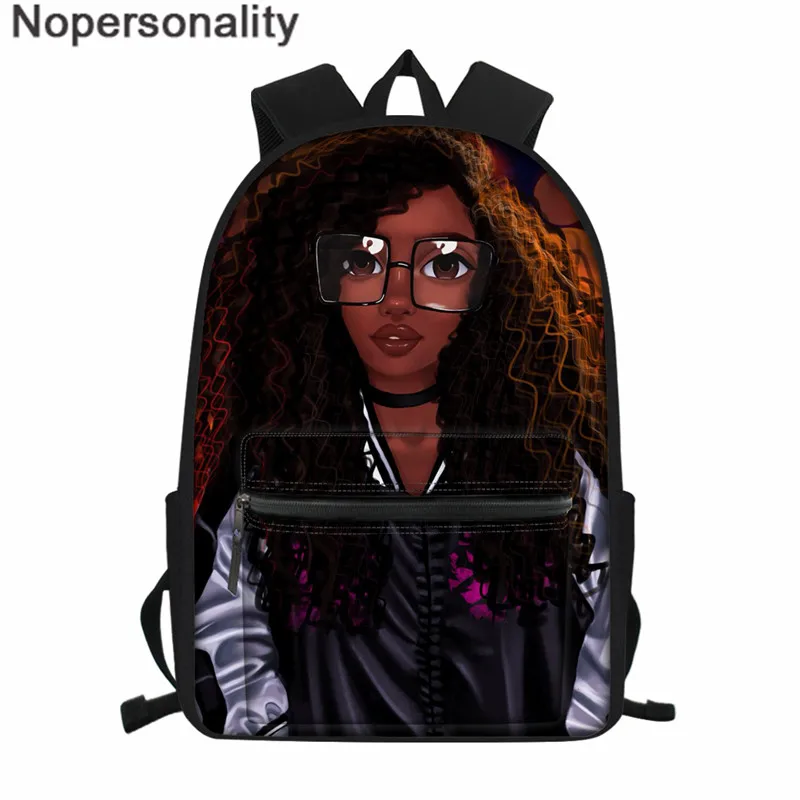 

Nopersonality American African Afro Character School Backpack Art Girls Children Backpack Girl School Bags Mochila Infantil