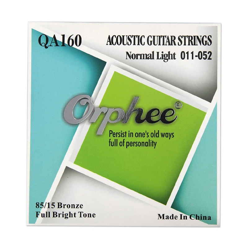 

Orphee Acoustic Guitar Strings Qa Series Medium Super Light Extra Light Strings 85/15 Bronze Color End-Ball Qa160