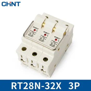 

CHINT Cylinder Form Fuse Base RT28N-32X 3P Guide Type Bring Indicator Light Match RT18-32
